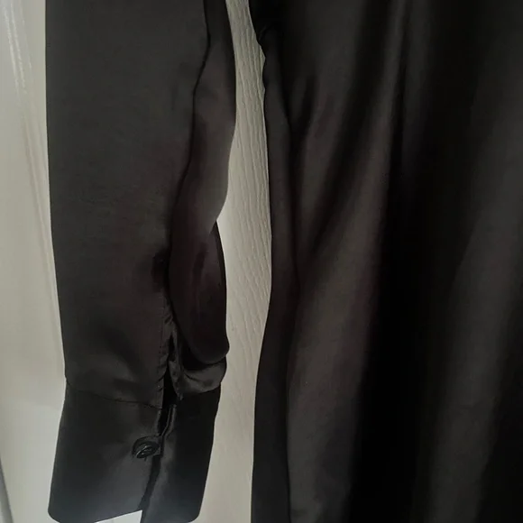 ZARA Black Elegant Satin Midi Dress - Picture 4 of 5